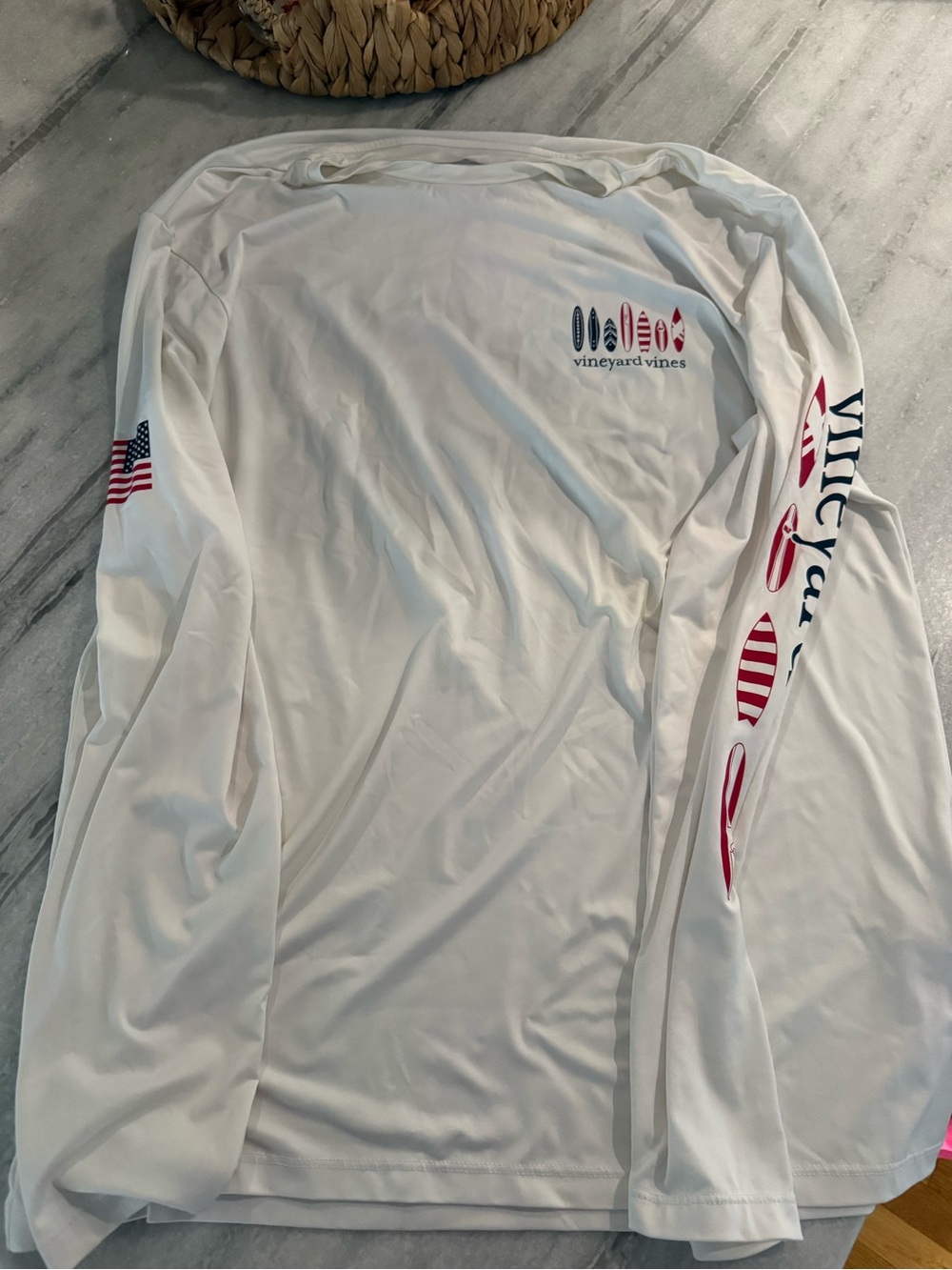 Vineyard Vines White Mens long sleeve- performance
